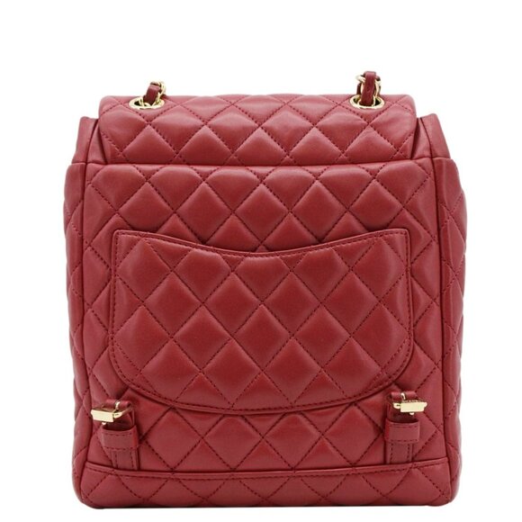 CHANEL Urban Spirit Quilted Leather Backpack Bag Red - Picture 4 of 13